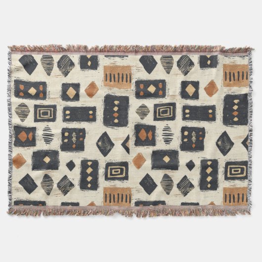 Rustic Mudcloth Geometric Pattern (2) Decke (Vorderseite)