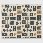 Rustic Mudcloth Geometric Pattern (2) Geschenkpapier (Flach)