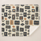 Rustic Mudcloth Geometric Pattern (2) Sherpadecke (Vorderseite (Horizontal))