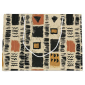 Rustic Mudcloth Geometric Pattern (3) Große Geschenktüte (Vorderseite)