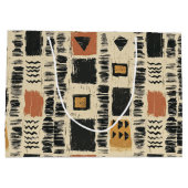 Rustic Mudcloth Geometric Pattern (3) Große Geschenktüte (Rückseite)