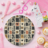 Rustic Mudcloth Geometric Pattern (3) Pappteller (Party)