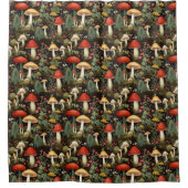 Rustic Mushroom Curtain Nature’s Whimsy in Style Duschvorhang (Vorderseite)