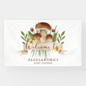 Rustic Mushroom Fall Baby Shower Welcome Sign Banner (Horizontal)