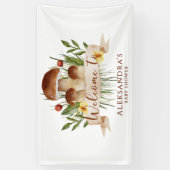 Rustic Mushroom Fall Baby Shower Welcome Sign Banner (Vertikal)