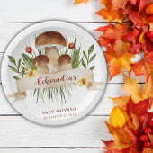 Rustic Mushroom Woodland Autumn Baby Shower  Pappteller
