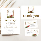 Rustic Mushroom Woodland Baby Shower Einladung
