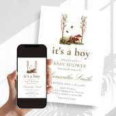 Rustic Mushroom Woodland Baby Shower Einladung