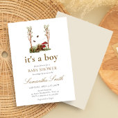 Rustic Mushroom Woodland Baby Shower Einladung
