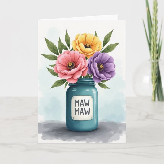 Rustic Muttertags-Blumenkarte Karte (Vorderseite)