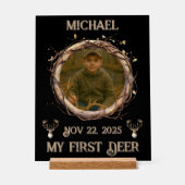 Rustic "My First Deer" Outdoor Deer Hunter Acrylschild (Vorderseite)