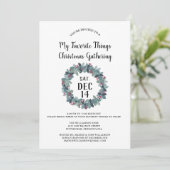 Rustic My Lieblings-Dinge Weihnachts-Party Einladu Einladung (Stehend Vorderseite)