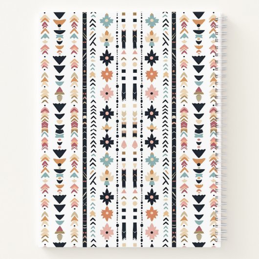 Rustic Native Ethnic Mudcloth Aesthetic Vertical Notizblock (Rückseite)