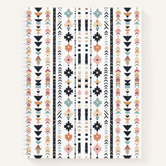 Rustic Native Ethnic Mudcloth Aesthetic Vertical Notizblock (Vorderseite)