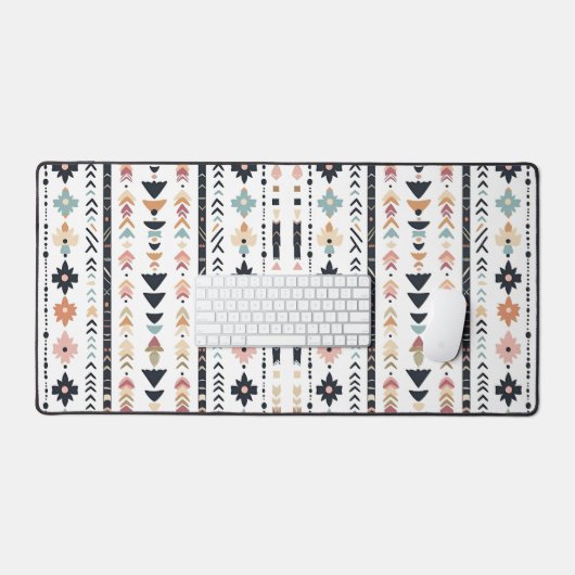 Rustic Native Ethnic Mudcloth Aesthetic Vertical Schreibtischunterlage (Tastatur & Maus)