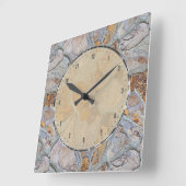 Rustic Natural Stone Pattern Print Quadratische Wanduhr (Winkel)