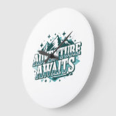 Rustic Nature and Hiking Graphic Große Wanduhr (Winkel)