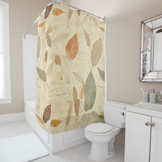 Rustic Nature-Inspired Leaf - Botanical Art (3) Duschvorhang (Beispiel)