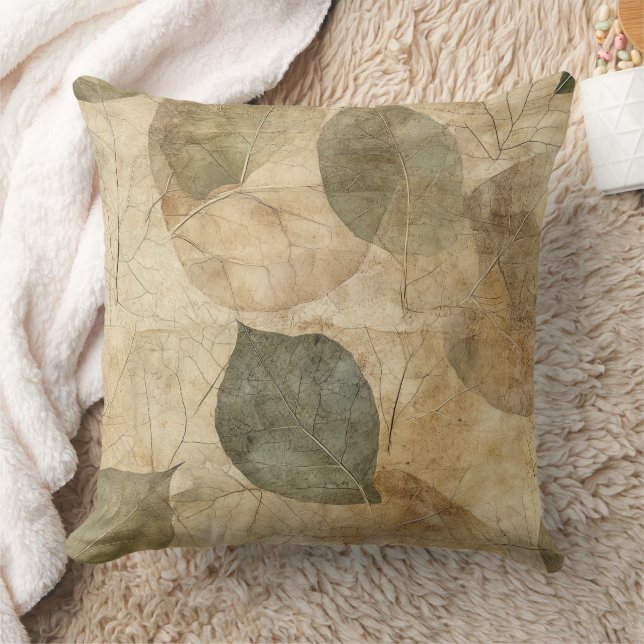 Rustic Nature-Inspired Leaf - Botanical Art (6) Kissen (Decke)