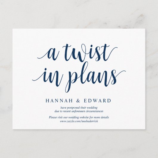 Rustic Navy Blue, eine Drehung in Plänen, verschob Postkarte (Vorderseite)