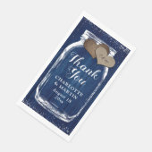 Rustic Navy Blue Mason Jar Wood Vielen Dank für Ih Serviette (Ecke)