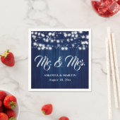 Rustic Navy Blue Mr. und Mrs. Wedding Serviette (Beispiel)