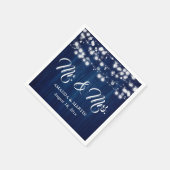 Rustic Navy Blue Mr. und Mrs. Wedding Serviette (Ecke)