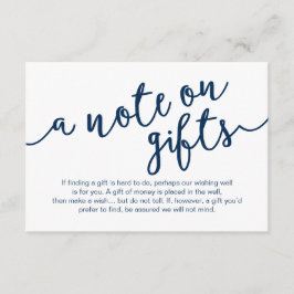 Rustic Navy Blue Script, A note on gips Begleitkarte