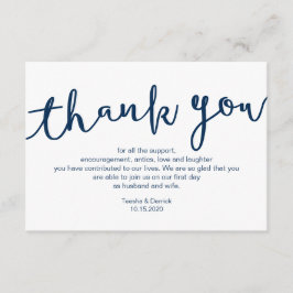 Rustic Navy Blue Script, Wedding Danke Begleitkarte