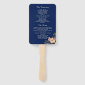 Rustic Navy Blue Wedding Program Fächer (Rückseite)