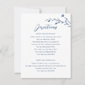 Rustic Navy Blue Wildblume Hochzeitskarte Einladung (Vorderseite)