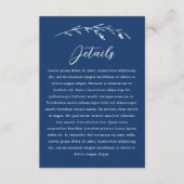 Rustic Navy Blue Wildflower Wedding Details  Begleitkarte (Vorderseite)