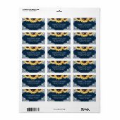Rustic Navy Blue Wood Sunflower Address Labels Adressaufkleber (Vorne)