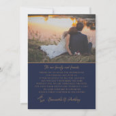 Rustic Navy String Lights Wedding Vielen Dank Dankeskarte (Rückseite)
