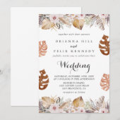 Rustic Neutral Boho Wedding Einladung (Vorne/Hinten)