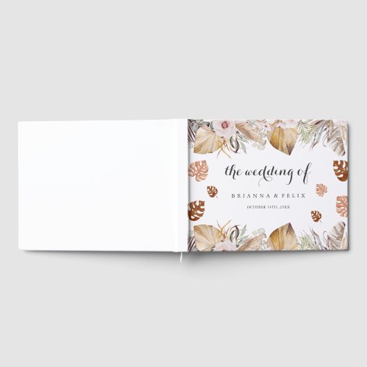 Rustic Neutral Boho Wedding Gästebuch (Voll)