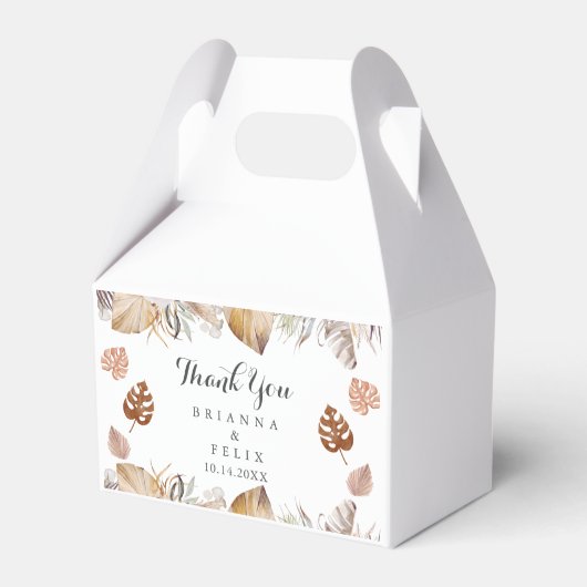 Rustic Neutral Boho Wedding Geschenkschachtel (Rückseite)