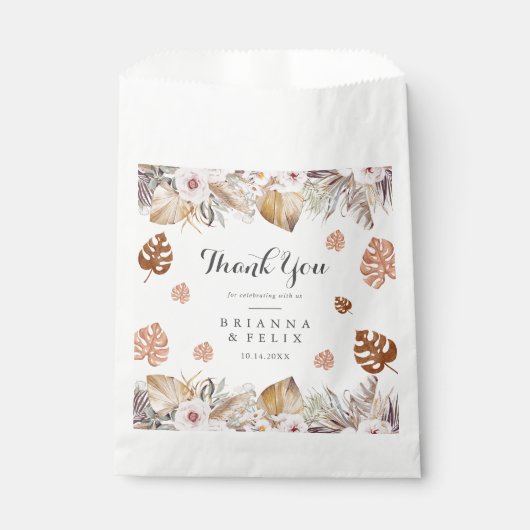 Rustic Neutral Boho Wedding Geschenktütchen (Vorderseite)