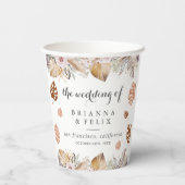 Rustic Neutral Boho Wedding Pappbecher (Rückseite)