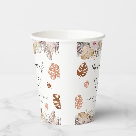 Rustic Neutral Boho Wedding Pappbecher (Links)