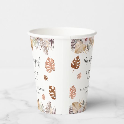 Rustic Neutral Boho Wedding Pappbecher (Rechts)