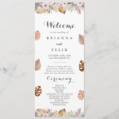 Rustic Neutral Boho Wedding Programm (Vorderseite)