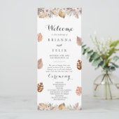Rustic Neutral Boho Wedding Programm (Stehend Vorderseite)