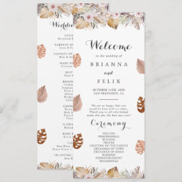 Rustic Neutral Boho Wedding Programm