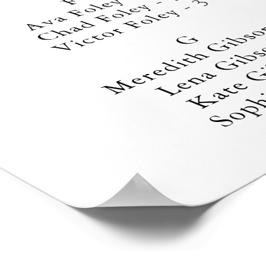 Rustic Neutral Boho Wedding Seating Chart Poster (Ecke)