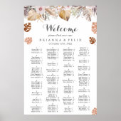 Rustic Neutral Boho Wedding Seating Chart Poster (Vorne)