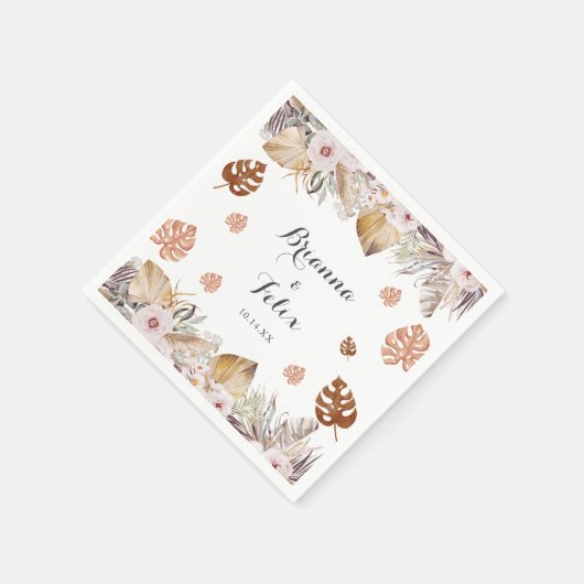 Rustic Neutral Boho Wedding Serviette (Ecke)