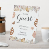 Rustic Neutral Boho Wedding Wifi Sign Sockelschild (In SItu)