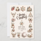 Rustic Neutral Christmas Feiertagskarte (Vorderseite)