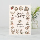 Rustic Neutral Christmas Feiertagskarte (Stehend Vorderseite)